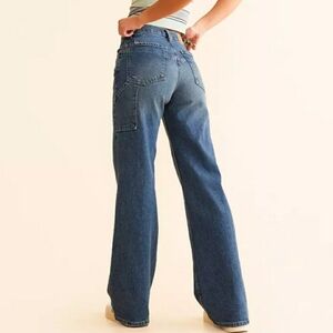 We the Free Free People Tinsley Baggy High Rise Straight Leg Jeans Size 28 Hazey